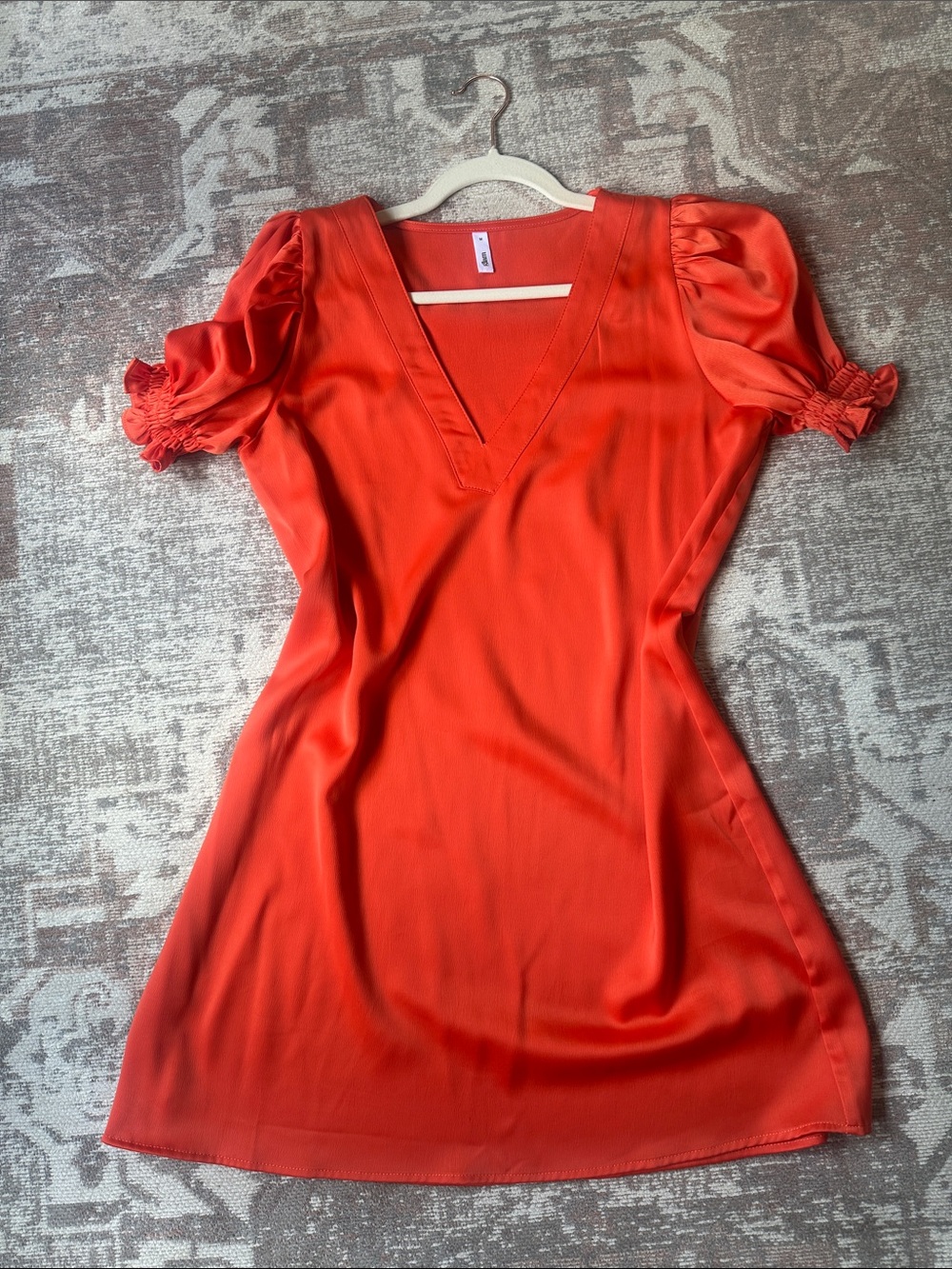 glam Bold Coral Red Scoop Neck Dress